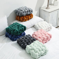 Woven Square Plush Cushion - Cozy & Stylish Home Accent