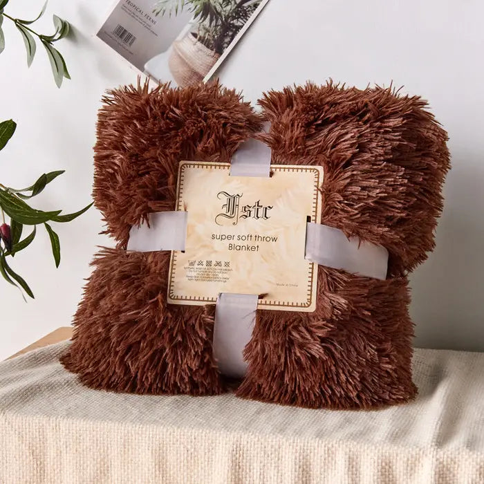 Warm Plush Coffee Flannel Blanket for Living Room & Office - Avenari Home & Life