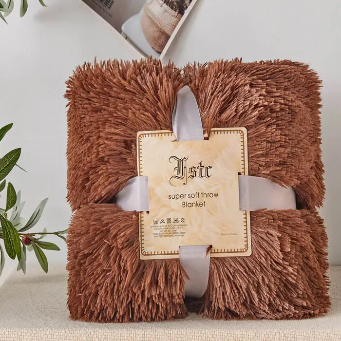 Warm Plush Coffee Flannel Blanket for Living Room & Office - Avenari Home & Life
