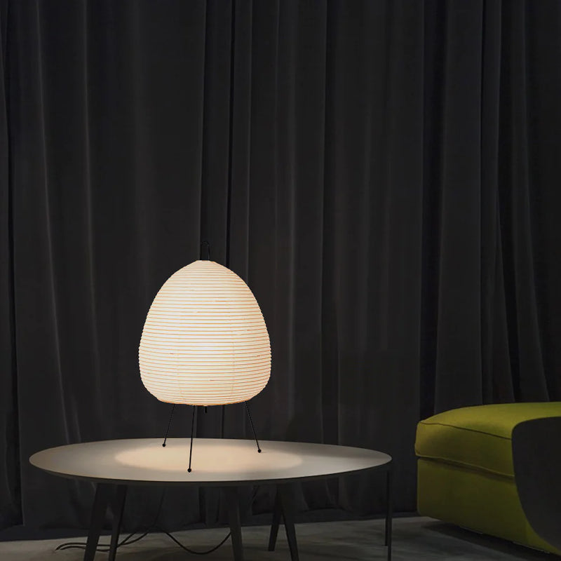 RiceBloom Nordic Accent Lamp – Minimalist Rice Paper Light with Wood & Metal Base - Avenari Home & Life