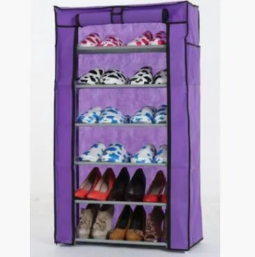 Dustproof Shoe Cabinet with Steel Pipe Frame and Shelves - Avenari Home & Life