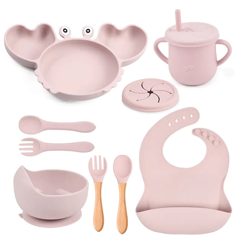 Silicone Crab Feeding Set with Suction Bowl and Spoon | Fun & Practical Baby Tableware