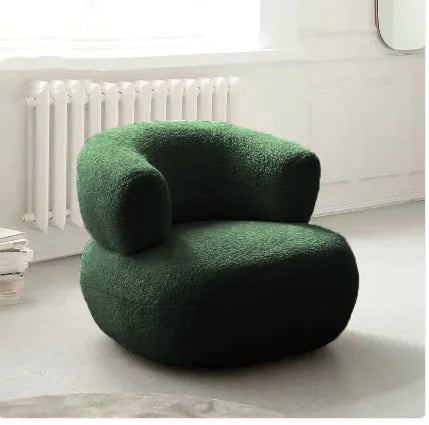 Minimalist Lambswool Single Sofa Chair - Cozy Accent Chair for Small Apartments or Modern Spaces